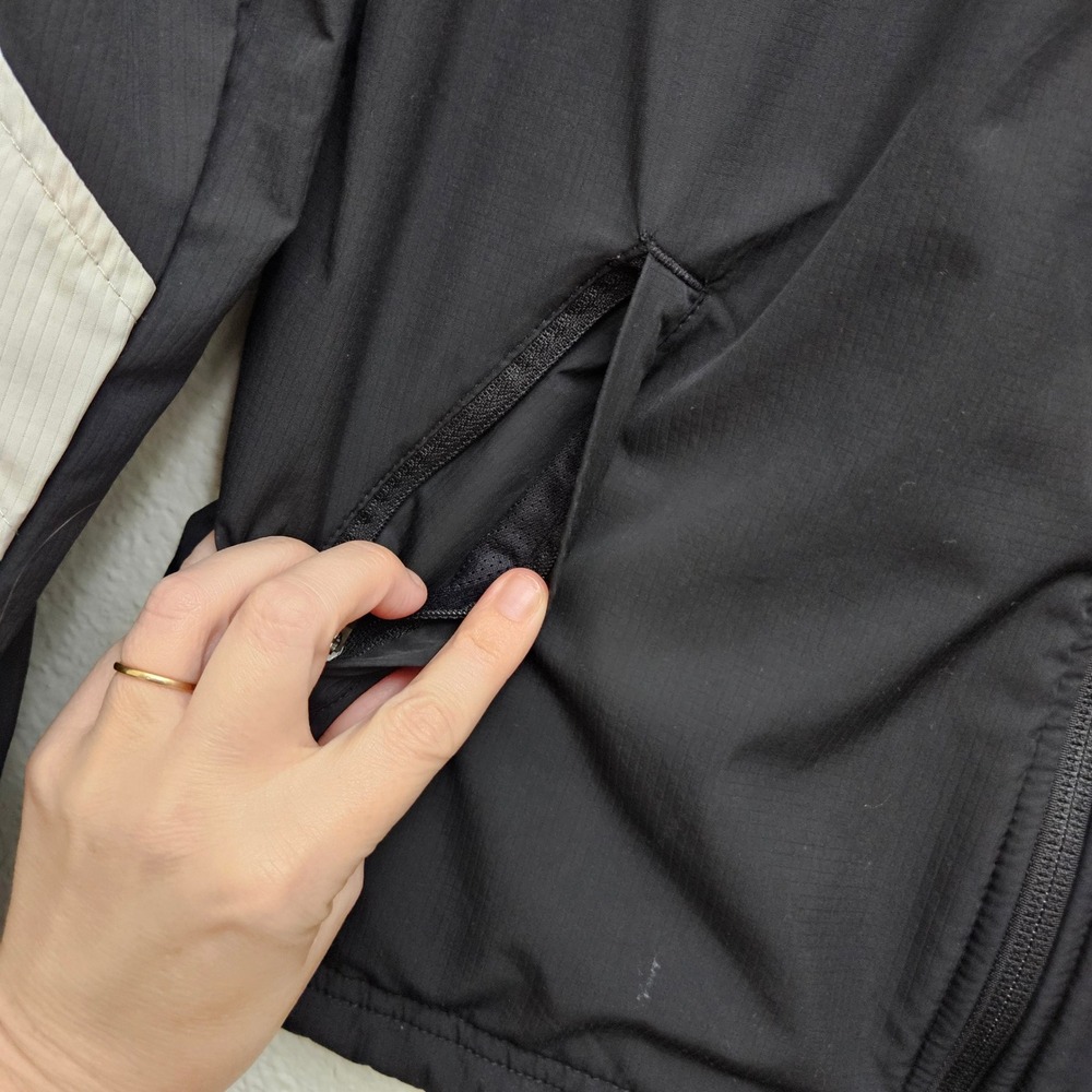 Nike Track Jacket Mens M Black White Storm-Fit Full Zip Sporty Windbreaker Coat - Picture 7 of 10